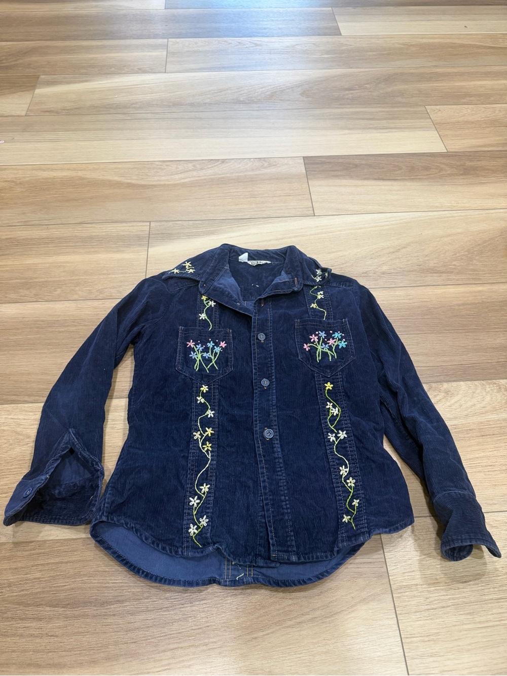 70s Landlubber corduroy embroidered shirt